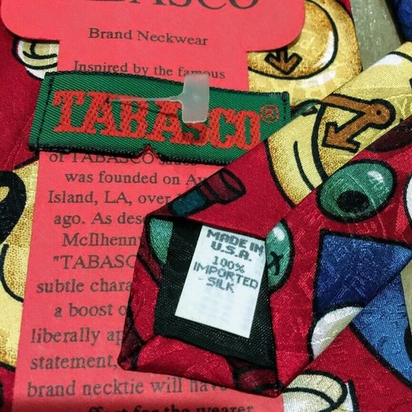 Nos Vintage TABASCO Necktie Happy Hour Cocktail Time Martini Olive Neck Tie 56" - Picture 2 of 7